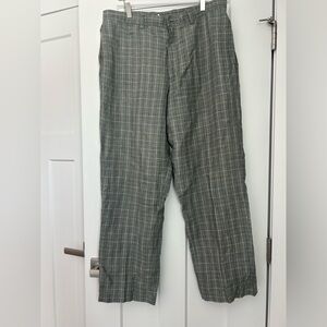 Henry Cottons 100% linen plaid pants 36x32
